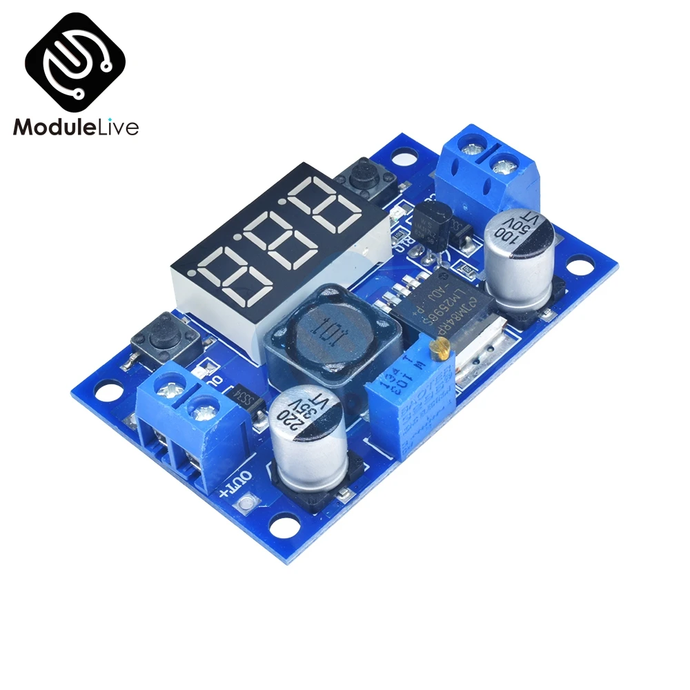 DC-DC Buck Step Down Module LM2596 DC/DC 4.0~40V to 1.25-37V Adjustable Voltage Regulator With LED Voltmeter