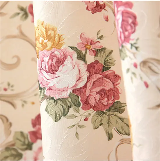 Moda pastoral flores de impresión cortina voile Sheer cortinas para sala de estar ventana cortinas dormitorio princesa Moda pastoral flores de impresión cortina voile Sheer cortinas para sala de estar ventana cortinas dormitorio princesa
