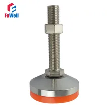M12/M16/M18/M20 Thread Adjustable Foot Cup 60mm Diameter Chrome Plated 80/100/120/150mm Thread Length Articulated Leveling Foot
