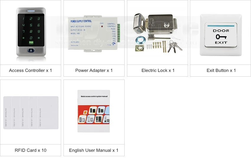 Diysecur 125 кГц RFID считыватель Пароль Клавиатура + Электрический замок двери Управление доступом безопасности Системы комплект