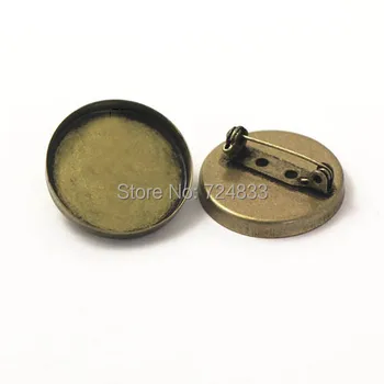

Blank Brooch Base Round Deep Wall Bezel cups Cabochons Brooches Pins Back Settings Stuffs Findings Antique Bronze tone Wholesale
