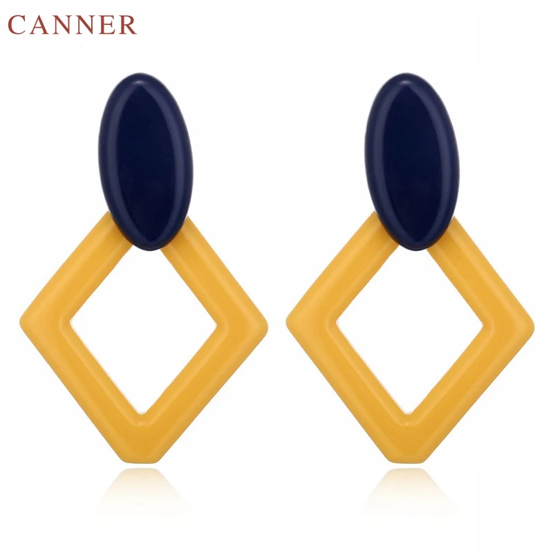 Vintage Rhombic Geometry Earrings Acrylic Drop Earrings for Women Jewelry Gift Brincos Party Jewelry Gifts C40