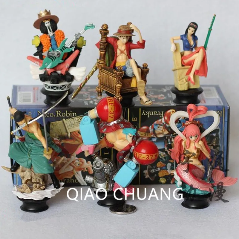 6pcs-set-10CM-Anime-One-Piece-Luffy-Franky-Zoro-BROOK-Robin-Chess-Ver-Cartoon-PVC-Action (4)