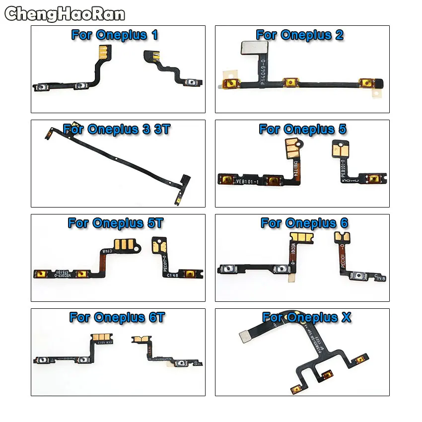 ChengHaoRan кнопка включения/выключения громкости вверх/вниз гибкий кабель для OnePlus One 1 2 3 3t 5 5T 6T X A0001 A3000 Запасная часть