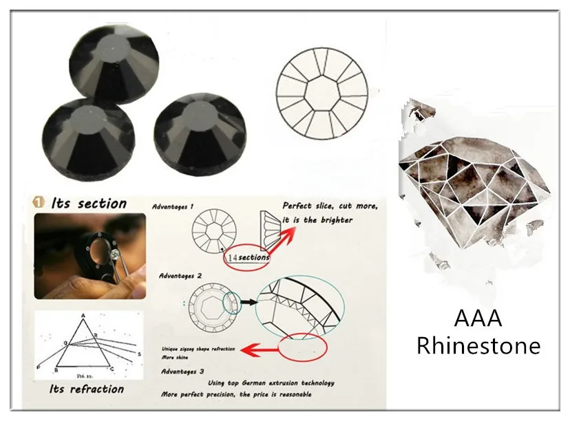 SS3-SS40 1440-14400 шт/упаковка кристалл AB 3D дизайн ногтей украшения клей для страз на flatback одежда Стразы