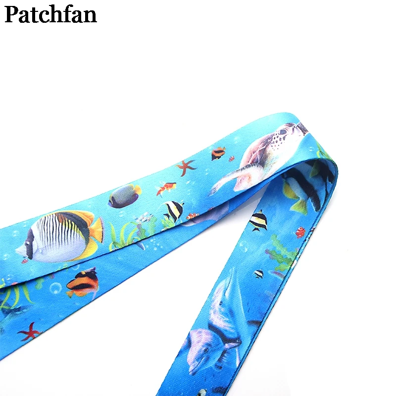 Patchfan Seaworld океан винтажное искусство крутые мужские lanyards ключи в мобильном телефоне ремни Ожерелье держатели карт ленточки A2130