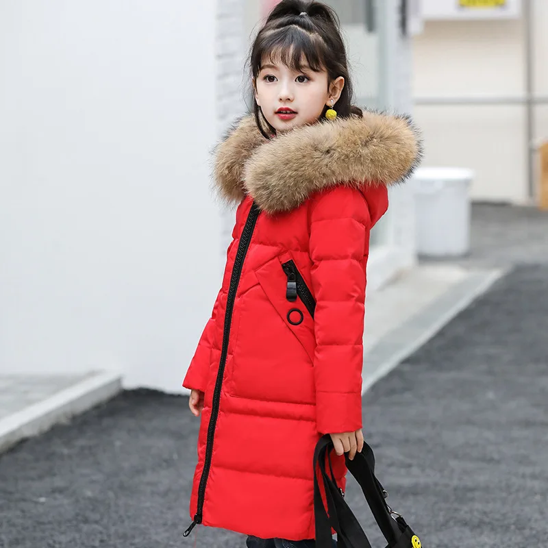 

girls' medium length and extra thickness Korean Edition special winter wear, girl's children's wear and heavy coat.