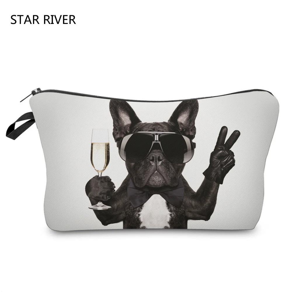 3D Printing Makeup Bag Pug Life Pink Puppy Cosmetic Case Travel Pouch Organizer Toiletry Necessaire Maleta De Maquiagem | Красота и