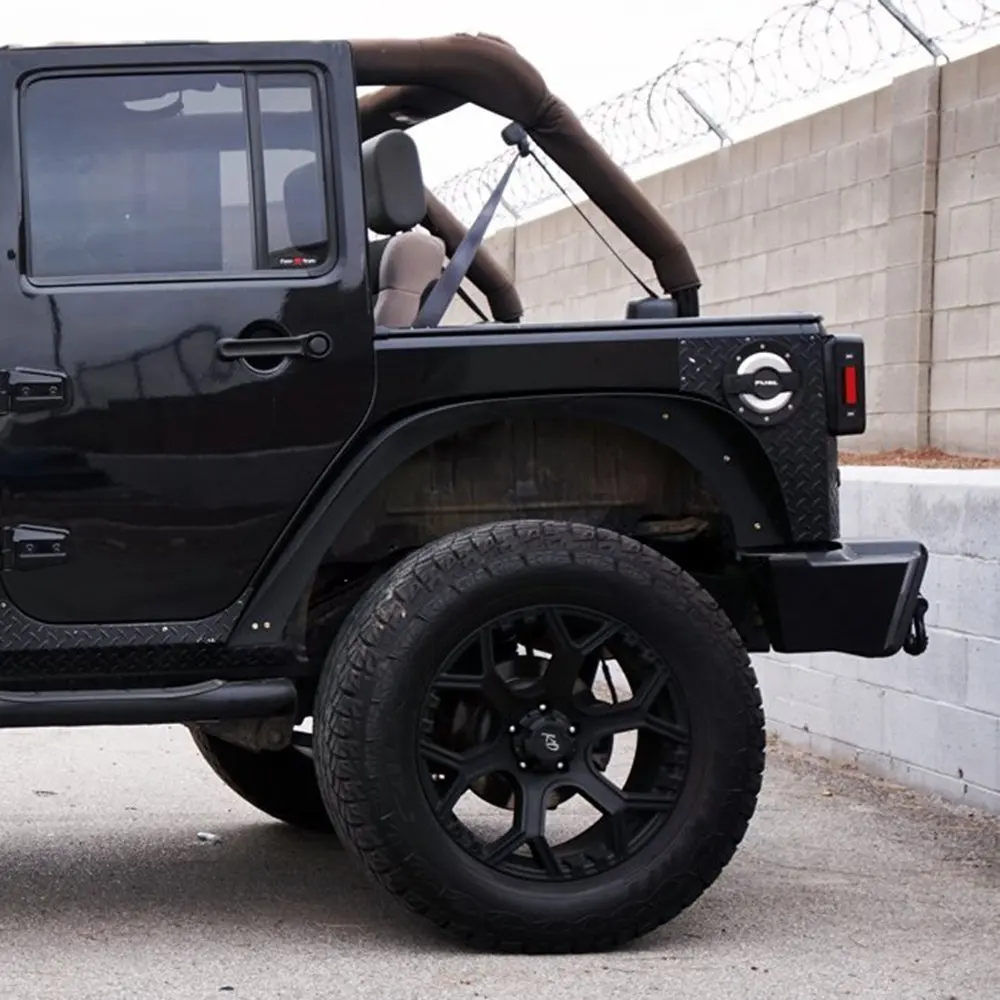 Набор J064 Tuxtured steel плоский стиль крыло вспышки 2007- для Jeep Wrangler JK неограниченное количество авто продуктов Lantsun