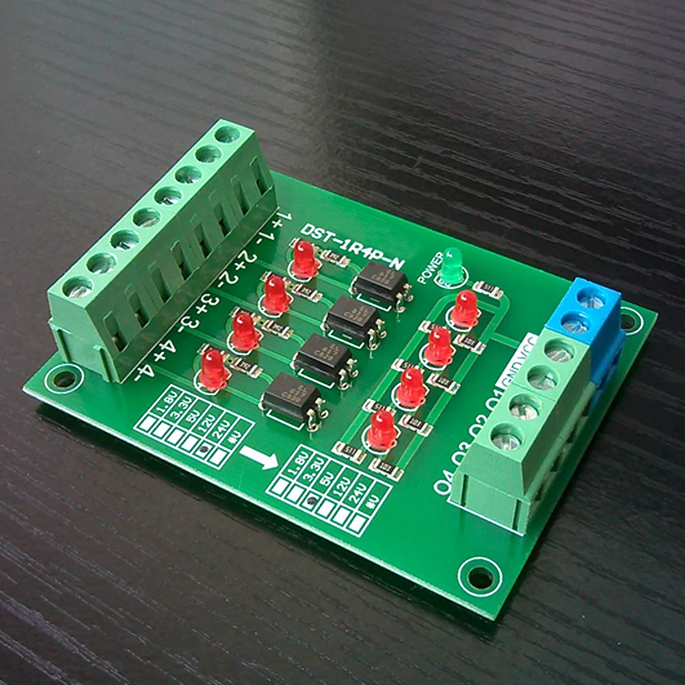 

24V To 5V 4 Channel Optocoupler Isolation Board Isolated Module PLC Signal Level Voltage Converter Board 4Bit