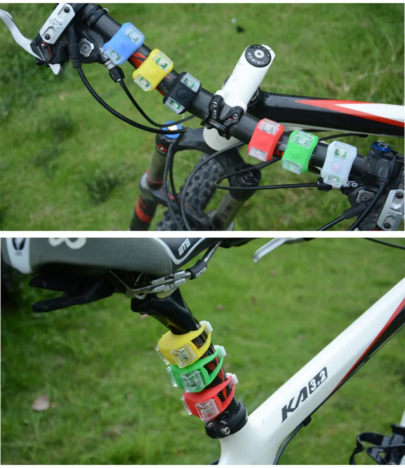 Sale Waterproof Silicone Mountain Bike Light Cycling Warning Lights Front Rear Tail Lamp Bicycle Light With Battery 7
