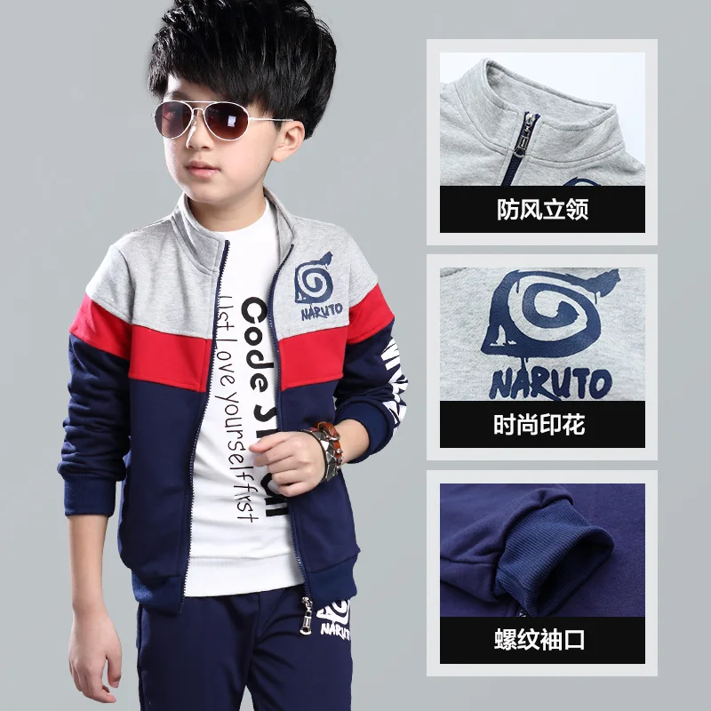 Autumn Boys Sets Children Clothes Kids Set Boys Zipper Clothes Set Child Sport Suits Teenager Coat