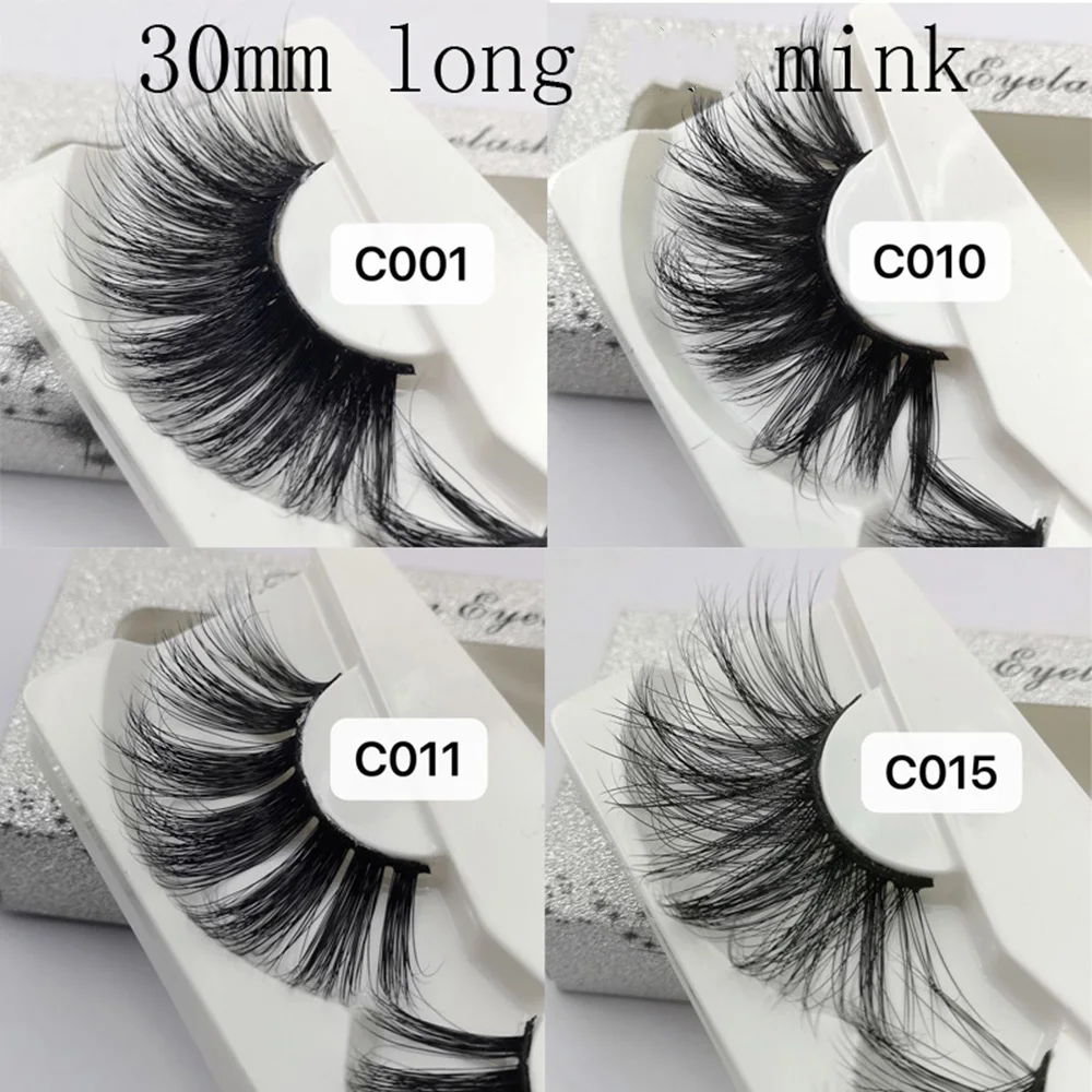 

1Pair 100% Soft Mink Hair False Eyelashes 30mm Lashes Wispy Fluffy Lashes Eye Makeup Tools Multilayers Handmade Lashes