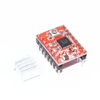 

100pcs/lot Reprap Stepper Driver 100PCS A4988 Stepper Motor Driver Module +100PCS Heatsink red/green