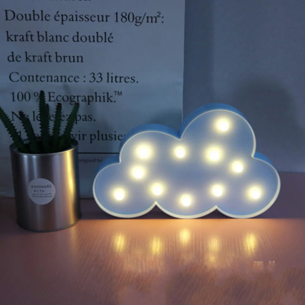 

Lovely Cloud Star Moon LED 3D Light Night Light Cute Kids Gift Toy For Baby Children Bedroom Decoration Lamp Indoor Lighting