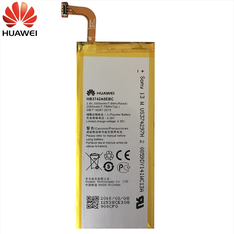 huawei телефон Батарея HB3742A0EBC для huawei Ascend P6 G6 G621 TL00 G620 C8817D H30 C00 замены батареи 2000 mAh