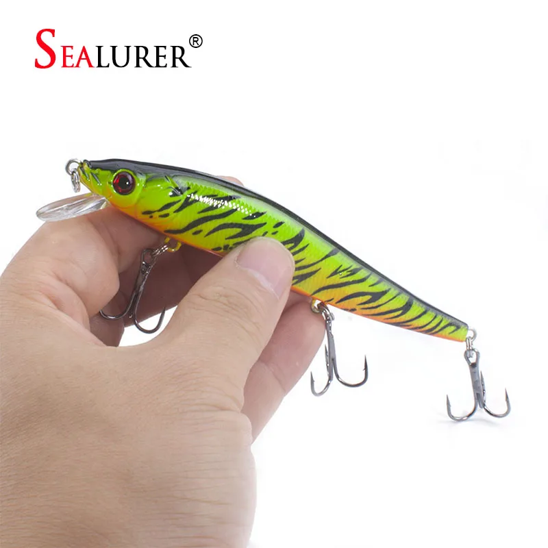 SEALURER 1 pcs محاصر مجموعة سمك البلمة 12 cm 13.5g الصيد إغراء تعويم أسماك المتذبذب المطبوعة إغراء الطعم الثابت