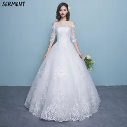 Свадебное платье 2019 новый летний параграф слово плечи в рукавах невесты большой размер юбка-американка для женщин