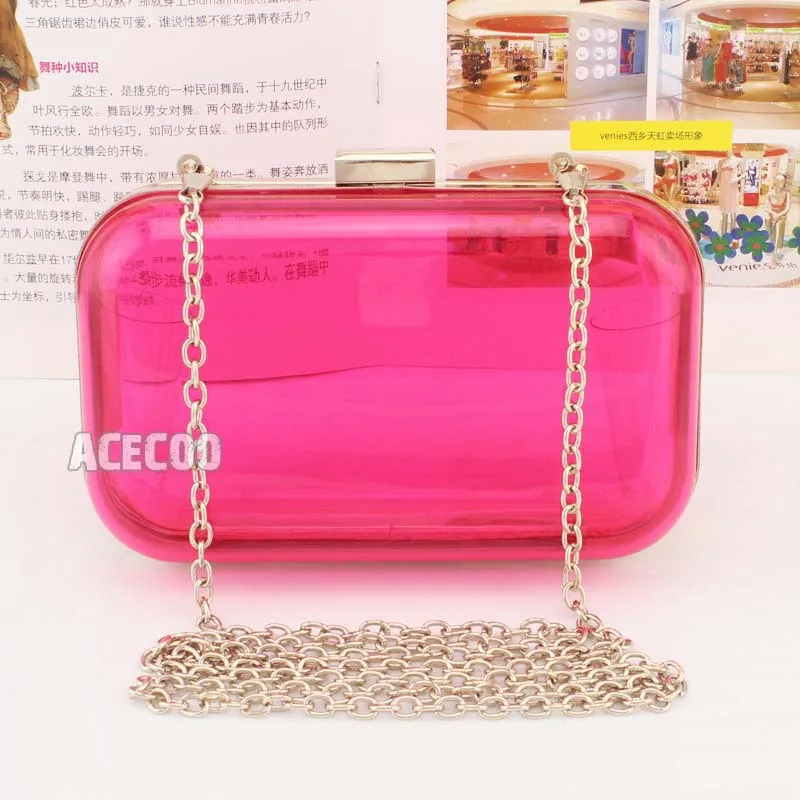 hot pink transparent bag