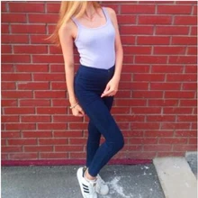 2017 Fashion high waist Women jeans Stretch Skinny jeans Female calca jeans slim Pencil pants black Denim Ladies pants C0455
