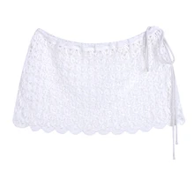 Сексуальное бикини пляжное платье белая крохектовая юбка