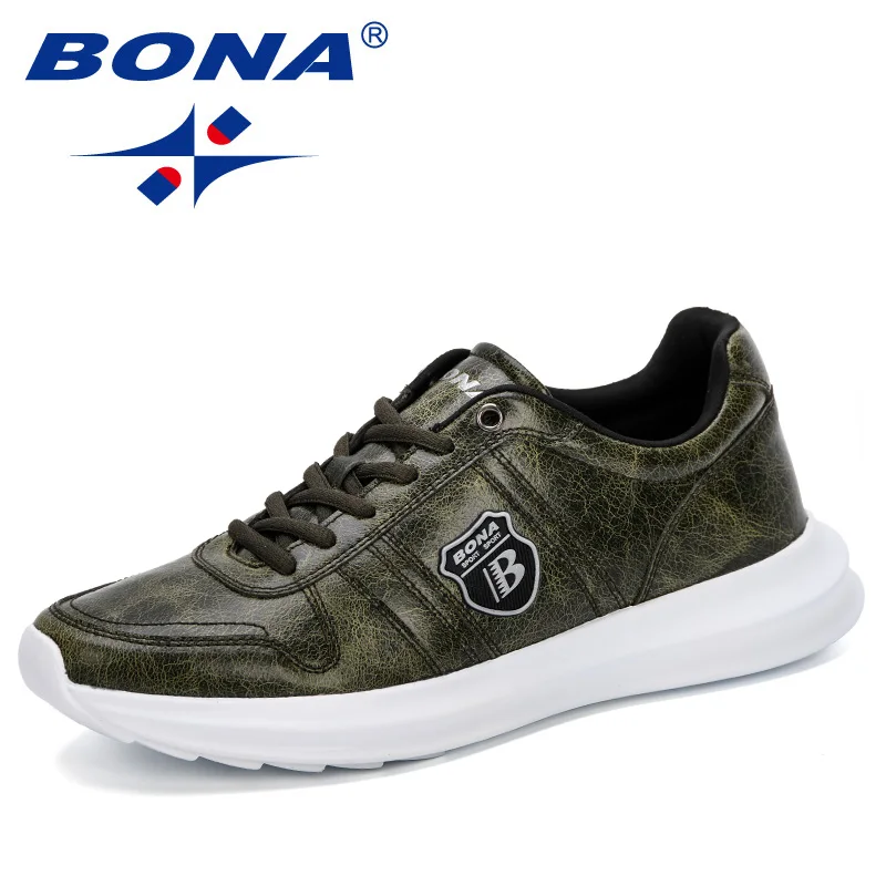 BONA/ лоферы; мужская повседневная обувь; сезон весна-осень; Новинка года; дышащая модная мягкая обувь для вождения Мужская обувь для отдыха - Цвет: Army green