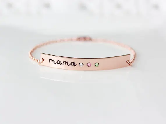2017 Engraved Birthstone Bracelets Hand Lettering Crystal Bracelet 2017 Engraved Birthstone Bracelets Hand Lettering Crystal Bracelet Minimalism Jewelry Gift For Mom Wife Ylq0377 In Chain Link From
