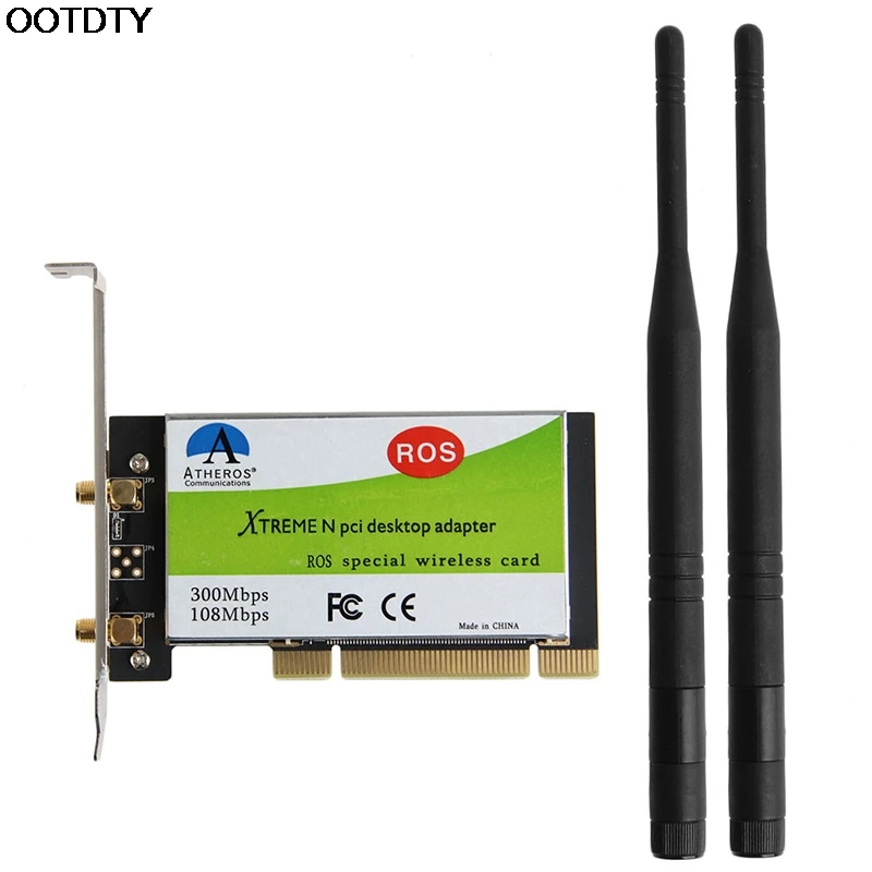 AR9223 PCI 300M 802.11b/g/n беспроводной WiFi адаптер для настольного ноутбука 6DB антенна