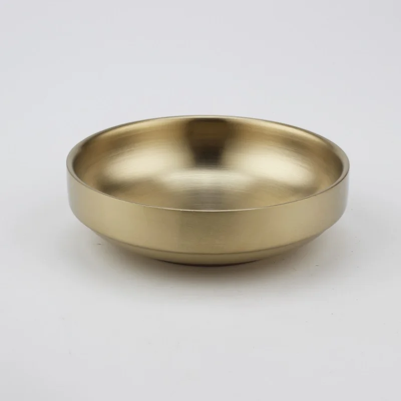 304# Нержавеющая сталь золотого цвета пластина утолщенная двухслойная чаша сковорода