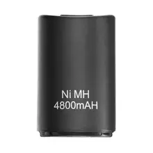 1PC 4800mAh Rechargeable Battery Pack + USB Charger Cable For XBOX 360 Wireless Controller Black White