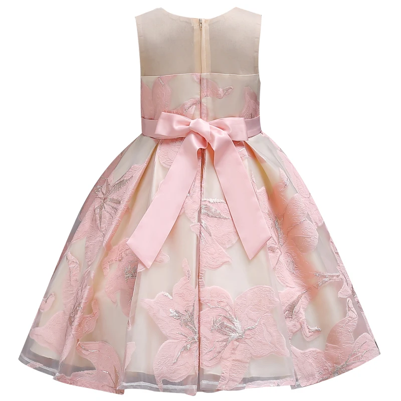 KEAIYOUHUO/летнее платье для девочек; высокое качество; коллекция года; платье для дня рождения с цветочным узором для девочек; элегантные Детские платья принцессы; Одежда для девочек