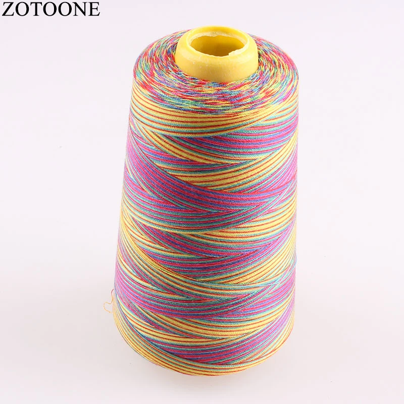 Дизайн машинная промышленная швейная нить катушка Радужная швейная нить из полиэстера многоцветная швейная нить 3000Y/катушка 40 S/2