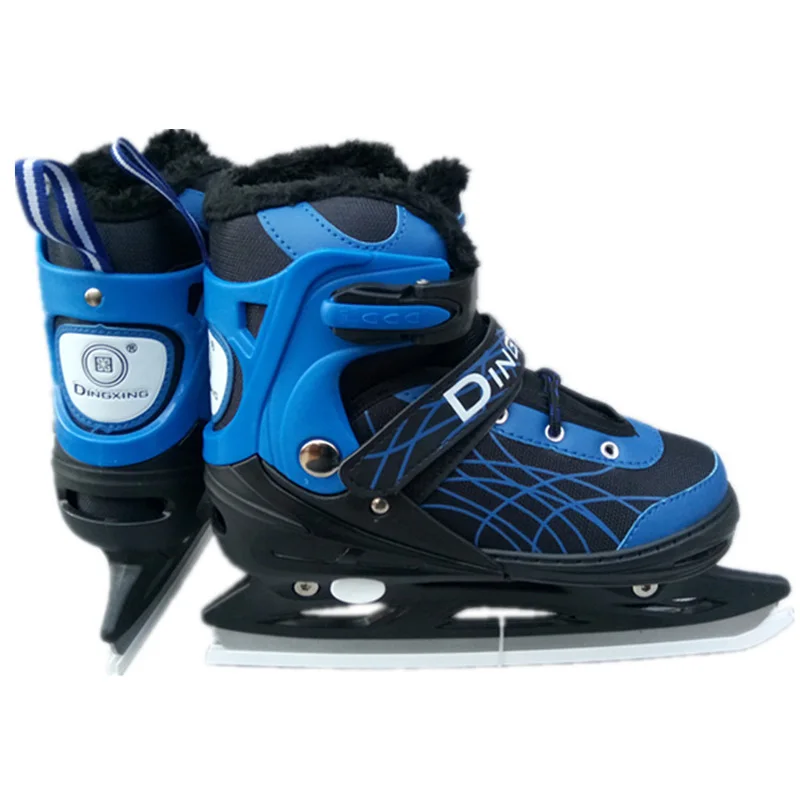 Новинка зимы, профессиональные женские и Взрослые коньки для катания на коньках со льдом, обувь для фигурного катания, регулируемая обувь для детей и взрослых, 4 цвета - Цвет: Blue S EUR30-33