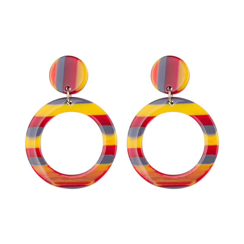 YUQINQIN Classic Drop Earrings for Women Acrylic Earrings Female Round Geometric Dangling Fashion Elegant Resin Summer Earring (7)