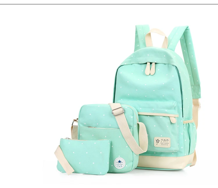 Модный женский рюкзак в горошек, высококачественные парусиновые рюкзаки для девочек-подростков, школьный рюкзак, школьные сумки, mochila infantil