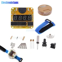 Kit d'horloge électronique intelligente à puce unique montres LED bricolage LED montre numérique Kit d'horloge électronique avec couvercle Transparent