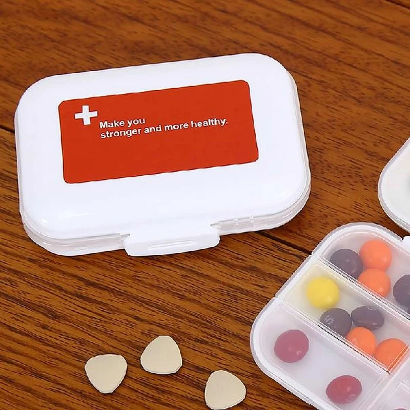 

Portable Mini 8 Cells Dispenser Box Plastic Foldable Medicine Vitamin Container Pill Cases Splitters Random Color