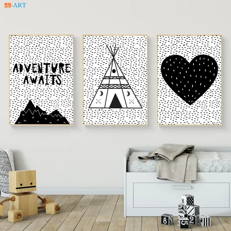 Живопись на холсте мультфильмы Черный и белый Wall Art цитаты плакат с принтом в виде