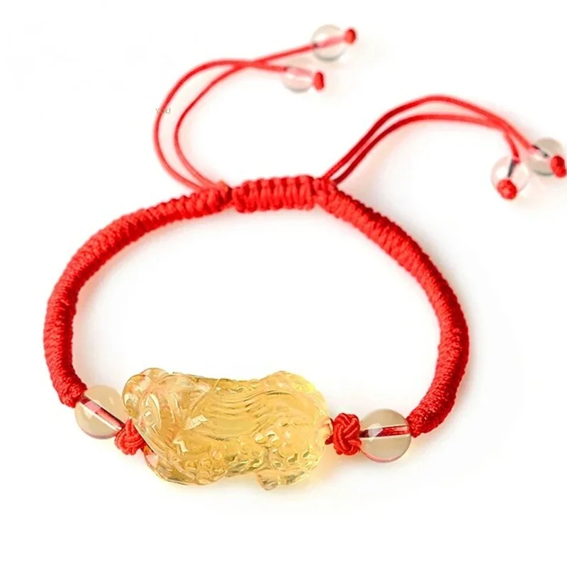 

Natural Citrine Bracelet brave troops Bracelet For Women man Dorp shipping 30x16x15mm