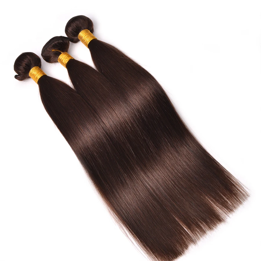 #2 Color Straight Hair Brazilian Hair Weave Bundles 100% Human Hair 3 Bundles ALIPOP NonRemy Human Hair Extensions Double Weft (1)