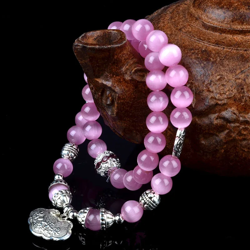 Женский браслет с бусинами в виде кошачий глаз 8 мм|bead bracelet|bracelet withbracelets with beads |
