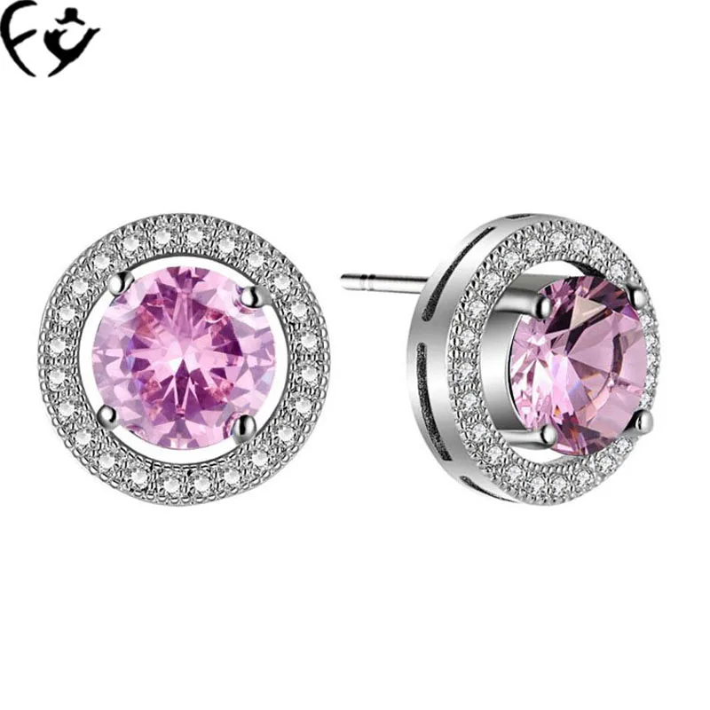 zircon decor earrings
