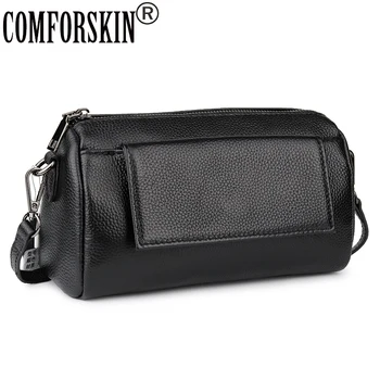 

COMFORSKIN High Quality Cowhide Leather Shoulder Handbag European American Messenger Bags Brand Women Soft Cross-body Bag 2019