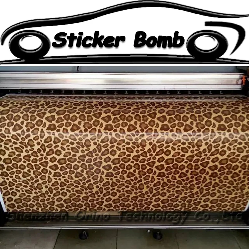 

Hot Yellow Leopard Sticker Bomb Car Wrap Leopard Camo Camouflage Foil Decal Sticker Car Body Covers Wrapping Air Bubble Free