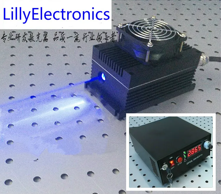 

Industrial Lab 465nm 4000mW 5000mW Violet BlueLaser Dot Module + TTL/Analog 0-30KHZ + TEC Cooling 24 hours working