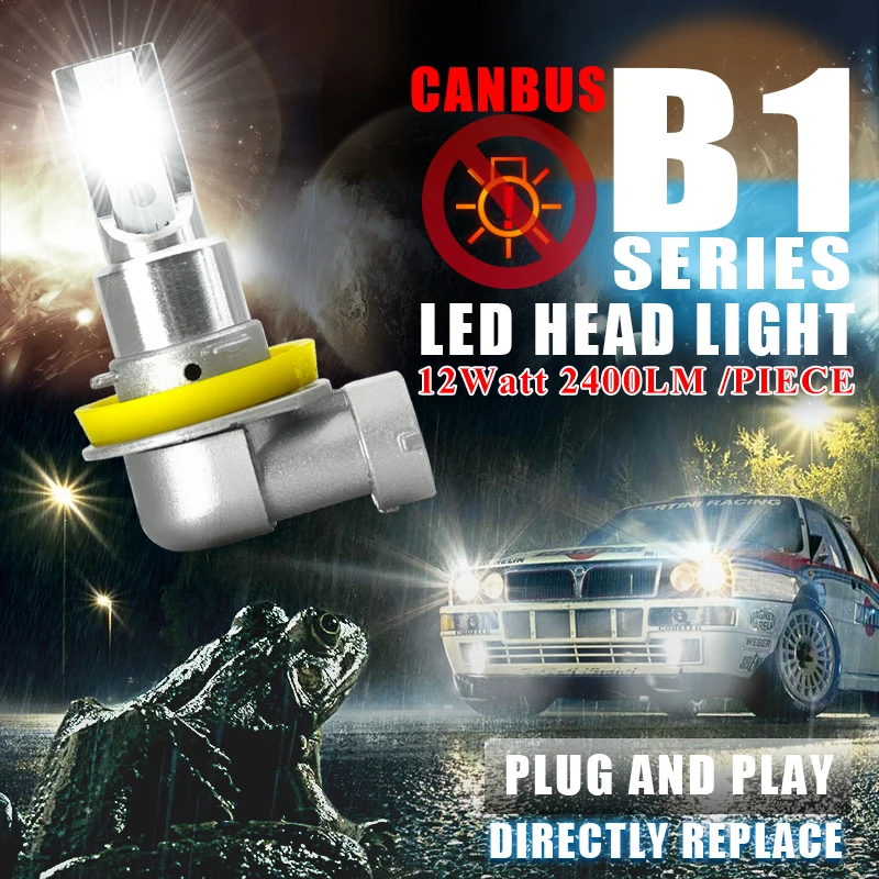 CNSUNNYLIGHT CANBUS светодиодный автомобильный H11/H8 9005 9006 фары без ошибок 2400Lm 24 Вт/пара 6000 К белый HB3 HB4 H9 H16jp авто фары