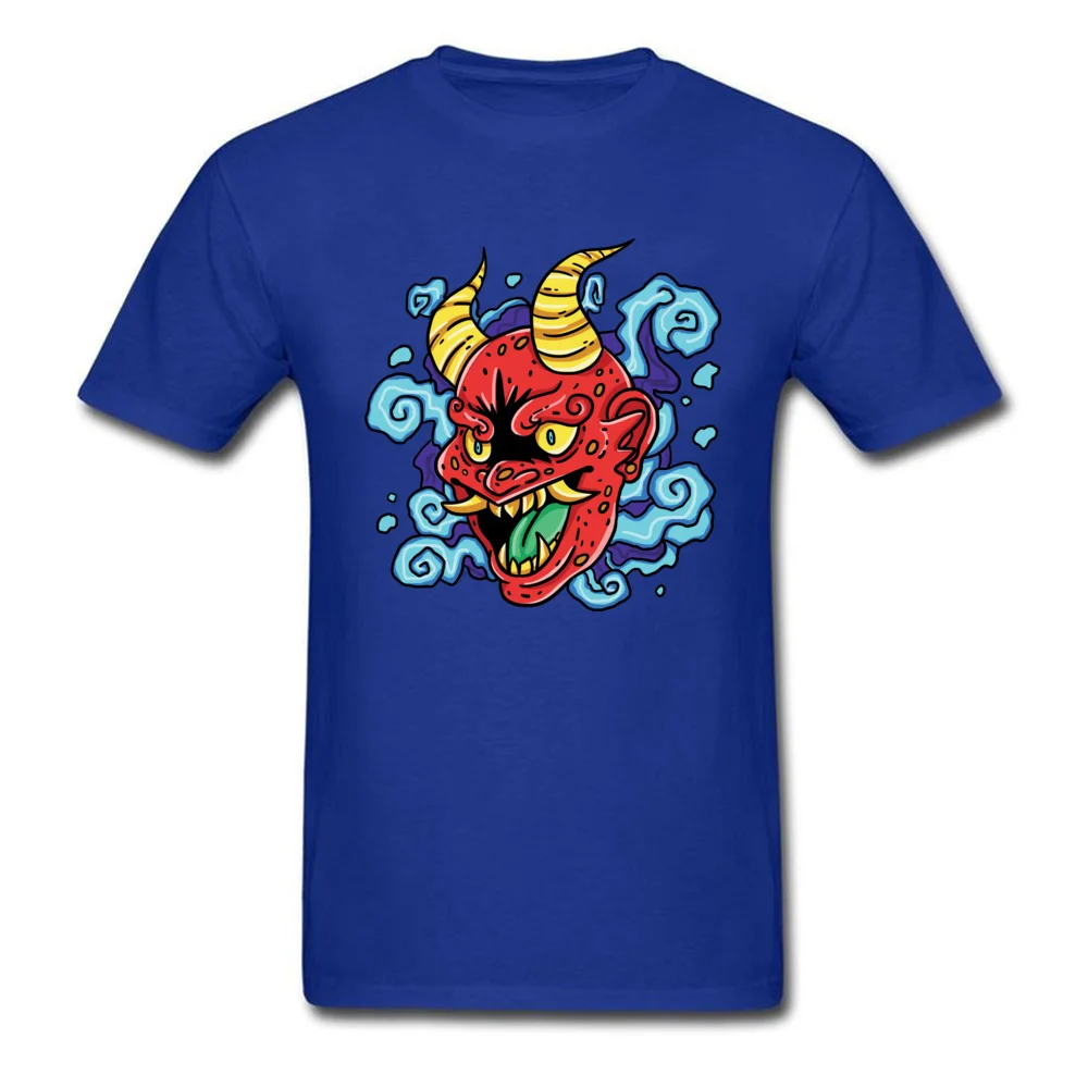 Graphic Kabuki Mask Birthday Short Sleeve T Shirts Autumn Round Neck Pure Cotton Tops Shirt for Men Tops Shirt Fitness Tight Kabuki Mask blue