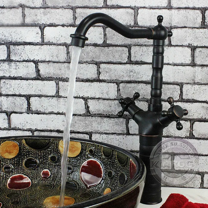 Bathroom Faucet, Black Oil Rubbed sink Mixer Tap.Double clawfoot handle