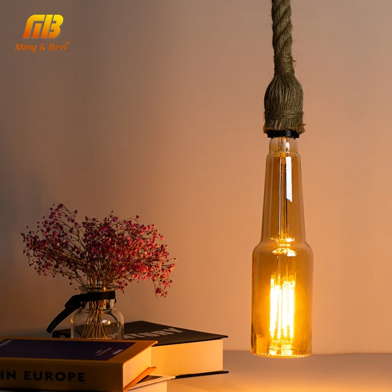 Ретро Edison лампы светодиодный Лампа накаливания E27 4 W 220 V 240 бутылка ампулы нить