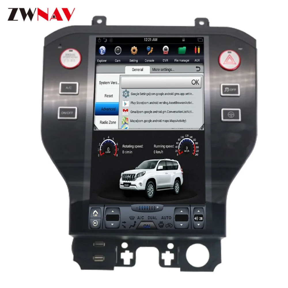 

ZWNVA Tesla style Screen Newest Android 7.1 Car DVD Player GPS Navigation Radio Screen For Ford Mustang MK6 2015 2016 2017